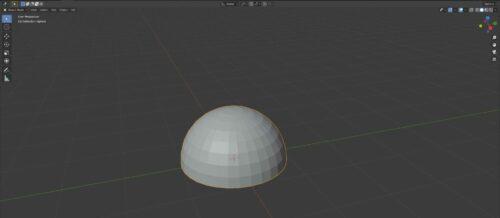 Object mesh. Now only half of the UV sphere appears in the viewport.
