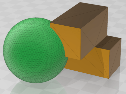 A sphere and a cuboid which are divided into different numbers of triangles