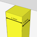 Raised line on a cuboid with the dimension mentioned in the text
