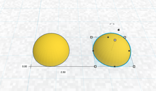 Duplicate creates a second hemisphere (dot 4).