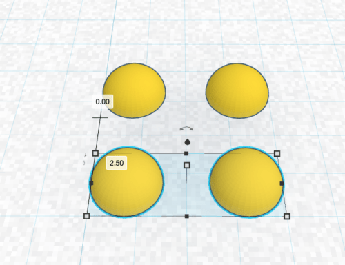 Duplicate creates two more hemispheres (dot 2 and 5).