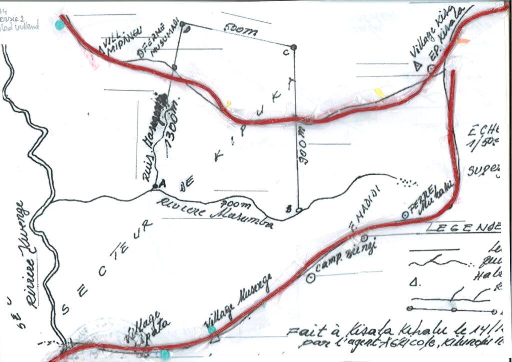Some parts of the whitespace around the image of the map have been removed and printed on A4 paper. This causes enlargement of the map compared to the previous prototype. Road and rivers marked with ribbon.