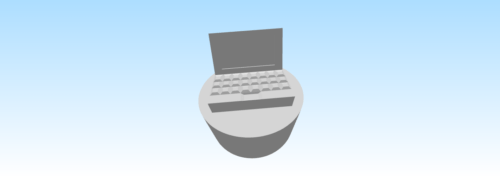 3D model of a laptop computer used in a network.