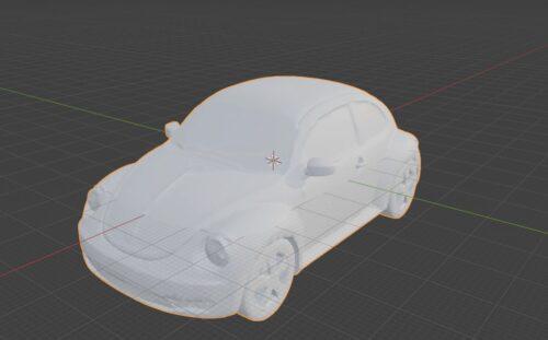 A 3D model of the previously provided photograph of the car.