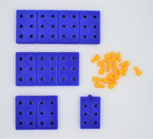 Jumbo Braille cell blocks (1-5) including pins