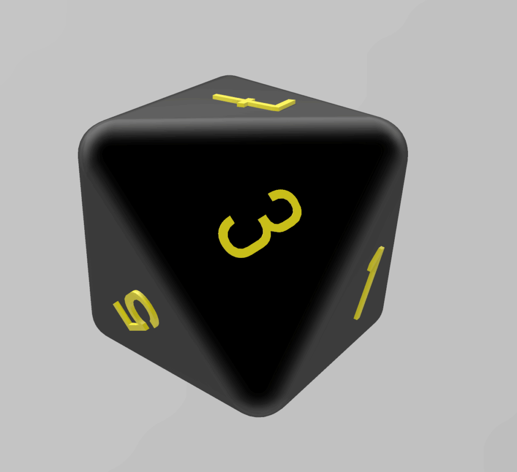8 Sided Dice (normal font) Version 2