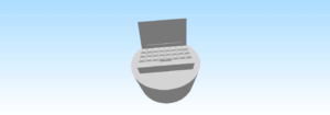3D model of a laptop computer used in a network.