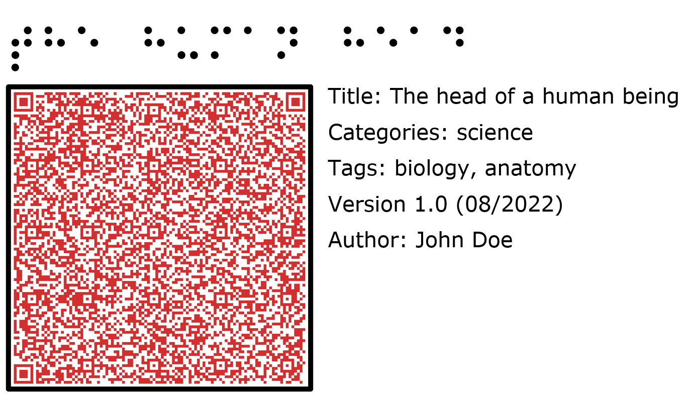 QR code with textual information