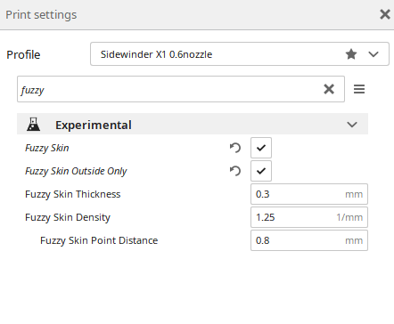 fuzzy Setting in Cura
