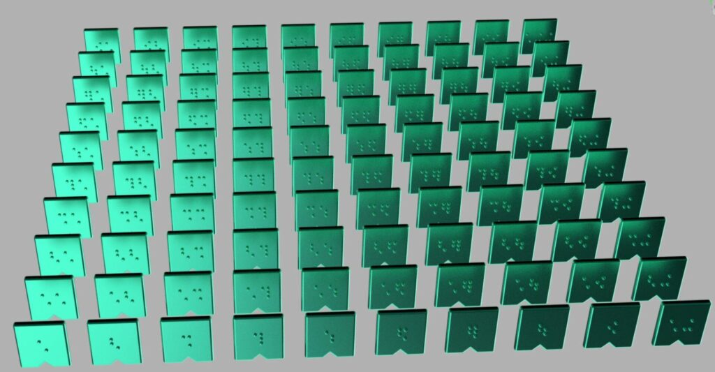 Numbers 1-100 Eurobraille