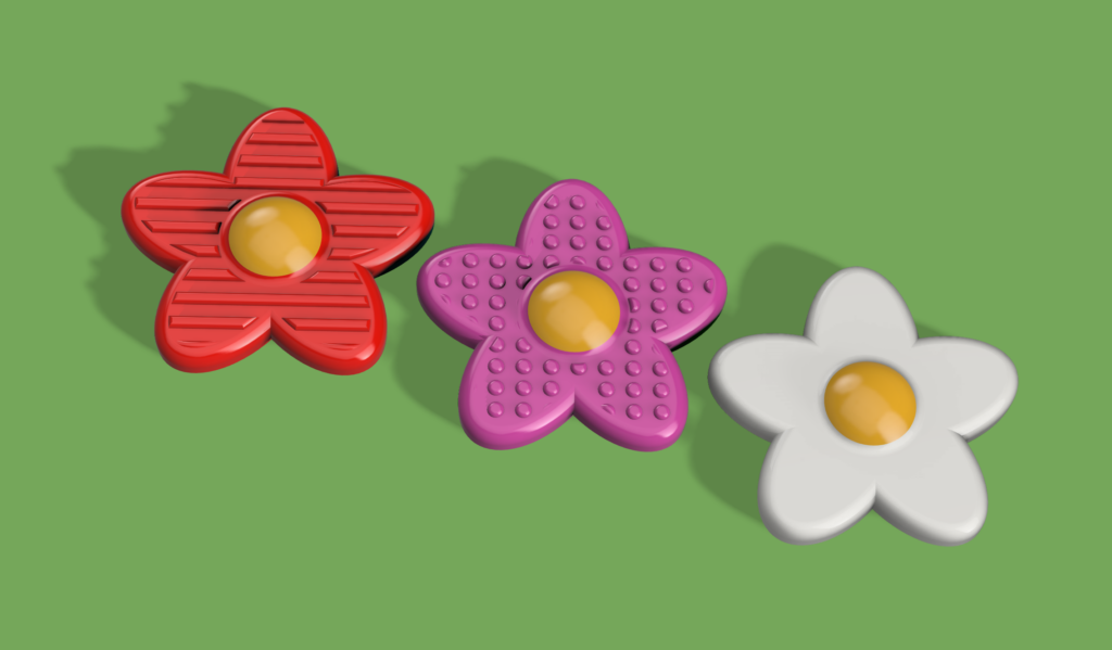 3 different flowers